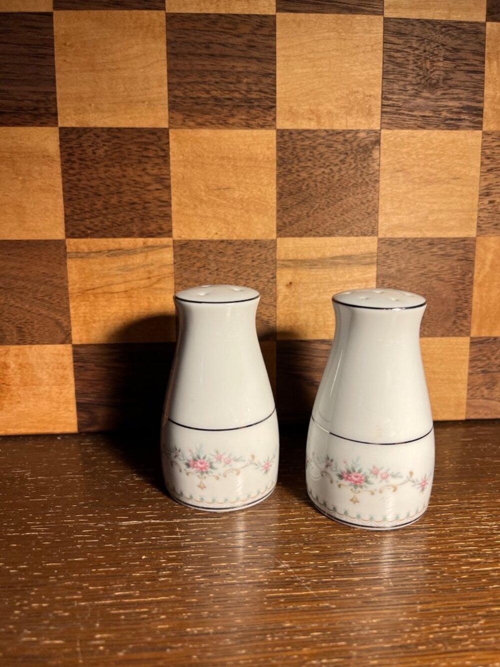 Noritake Rose Pattern Salt and Pepper Shakers A351